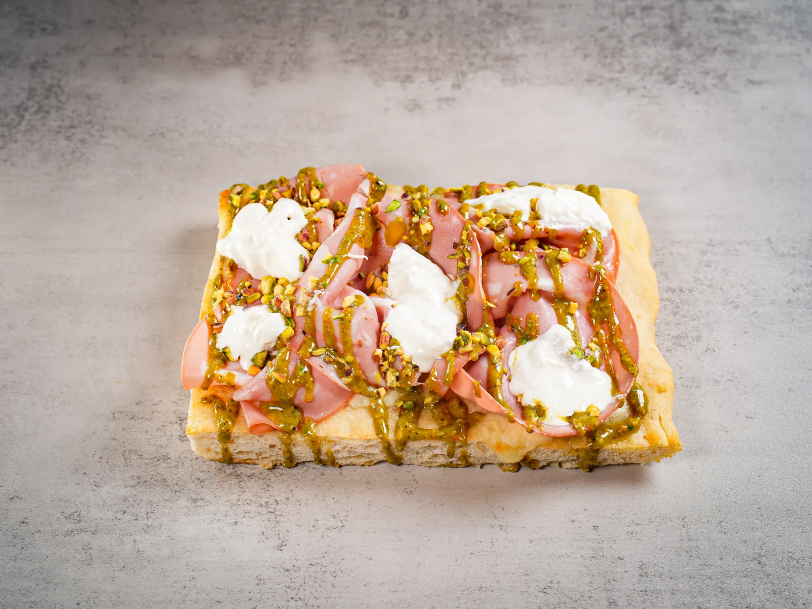 Pistachio pizza al taglio — Pistacchio bakery, Edgewater Miami