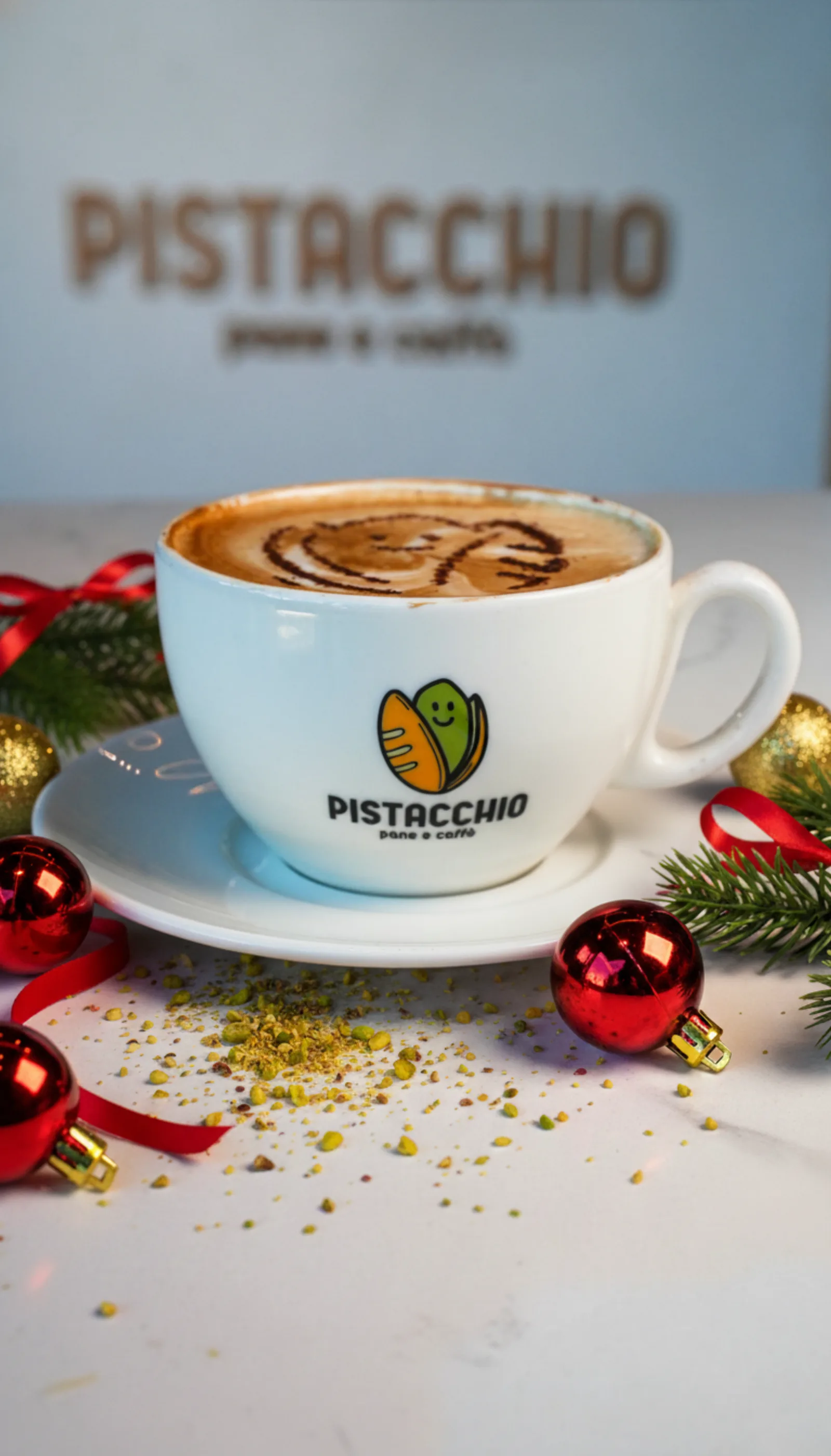 Hot Chocolate — Italian-style thick hot cocoa, Pistacchio Pane e Caffè, Edgewater Miami